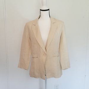 Linen Blazer in Light Khaki